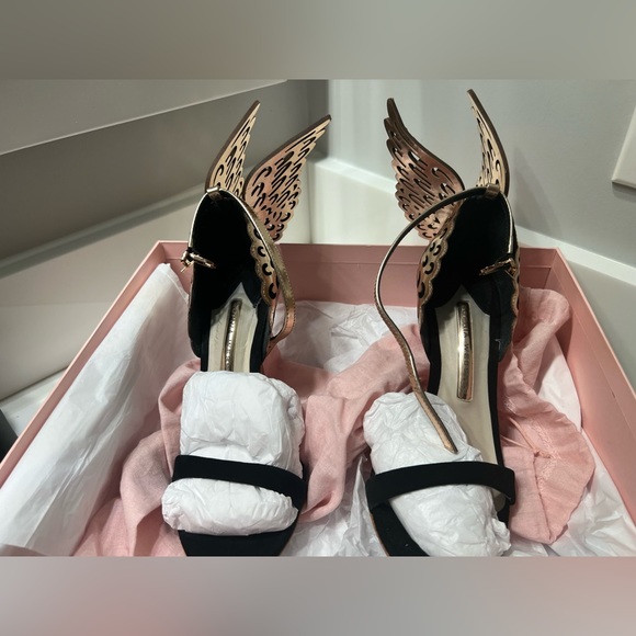 Sophia Webster Sleek black suede sandal with rose gold ankle strap - Picture 3 of 9